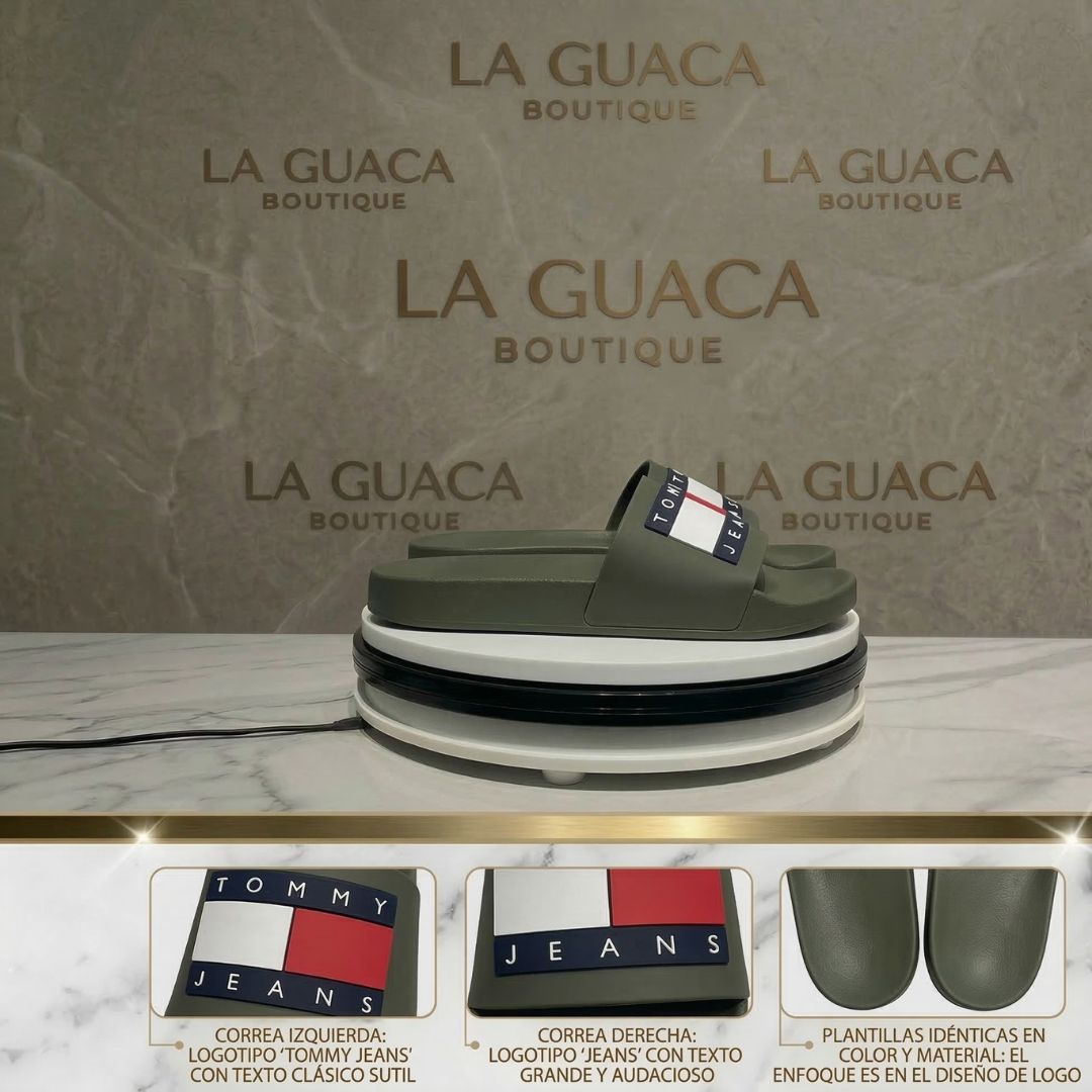 Sandalias Tommy Jeans Flag - Verde Oliva