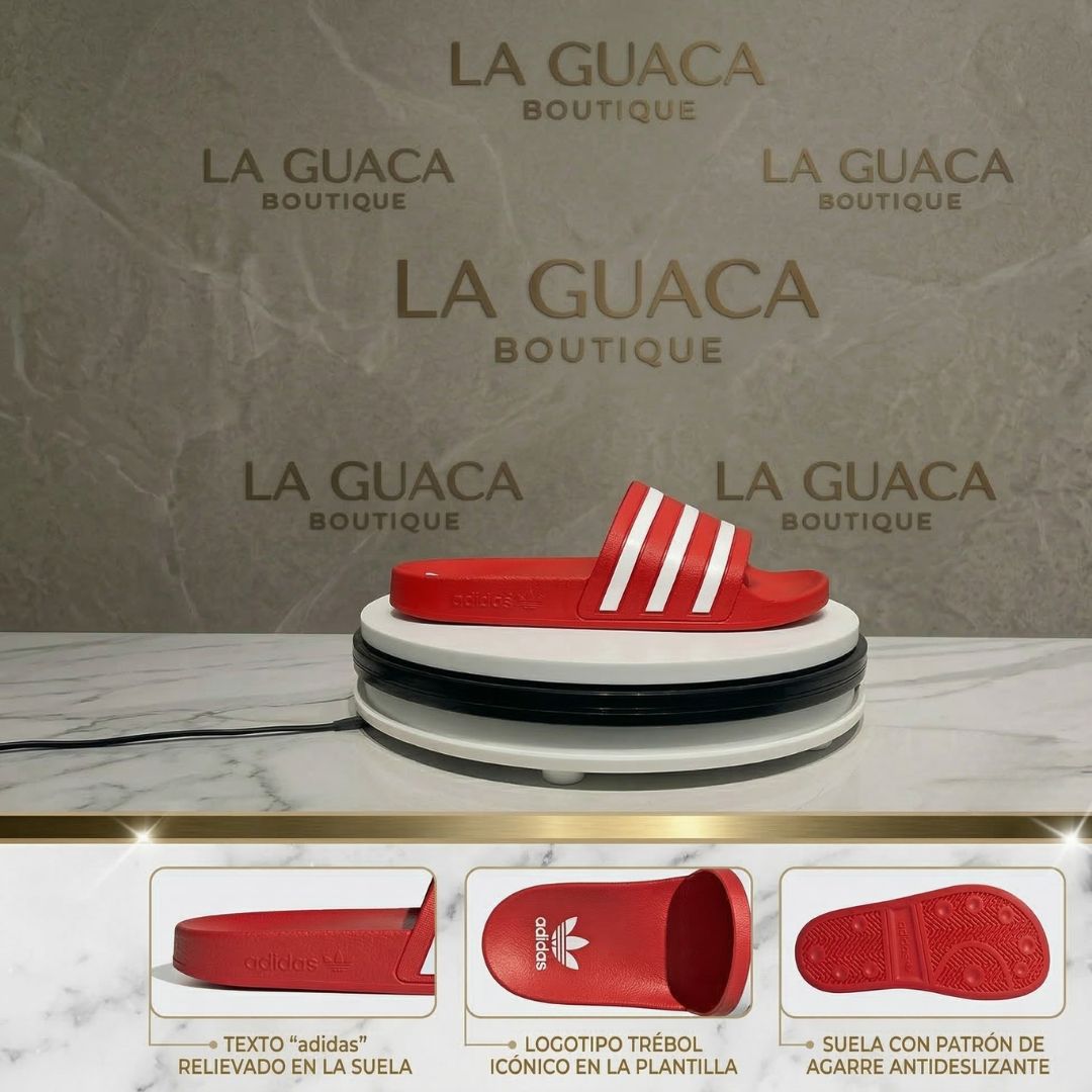 Sandalias Adidas Adilette Aqua - Rojo/Blanco