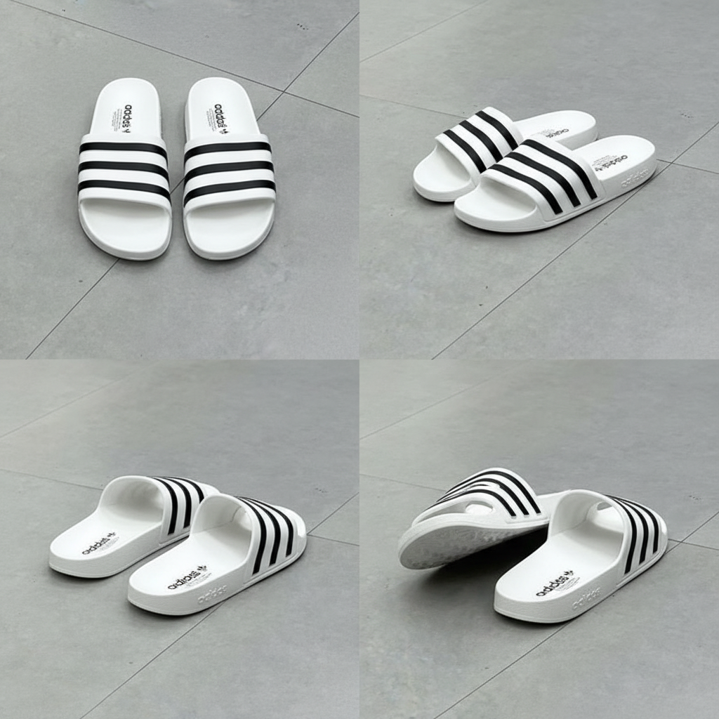 Sandalias Adidas Adilette Aqua - Blanco/Negro - vista alternativa